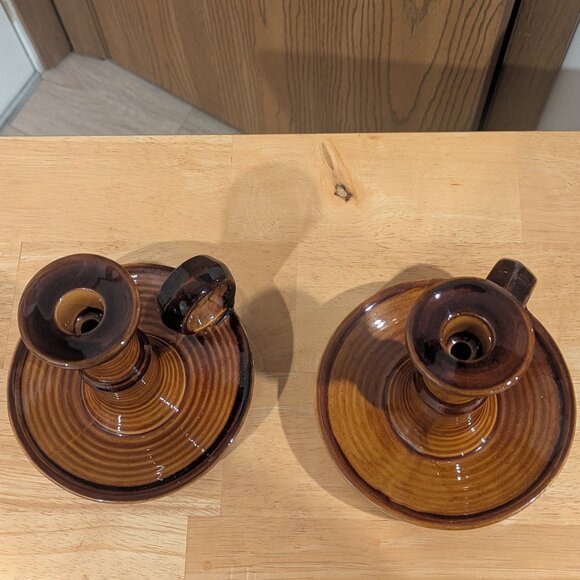 French Ceramic Candleholders from Saint Clement, 1970s Set of 2 - Picture 3 of 5